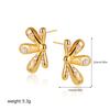 Hollow Out Flower Pendant Earring Lovely Imitation Pearl Hoop Earings 18K Gold Plated Stainless Ear Stud Fashion Jewelry Gifts