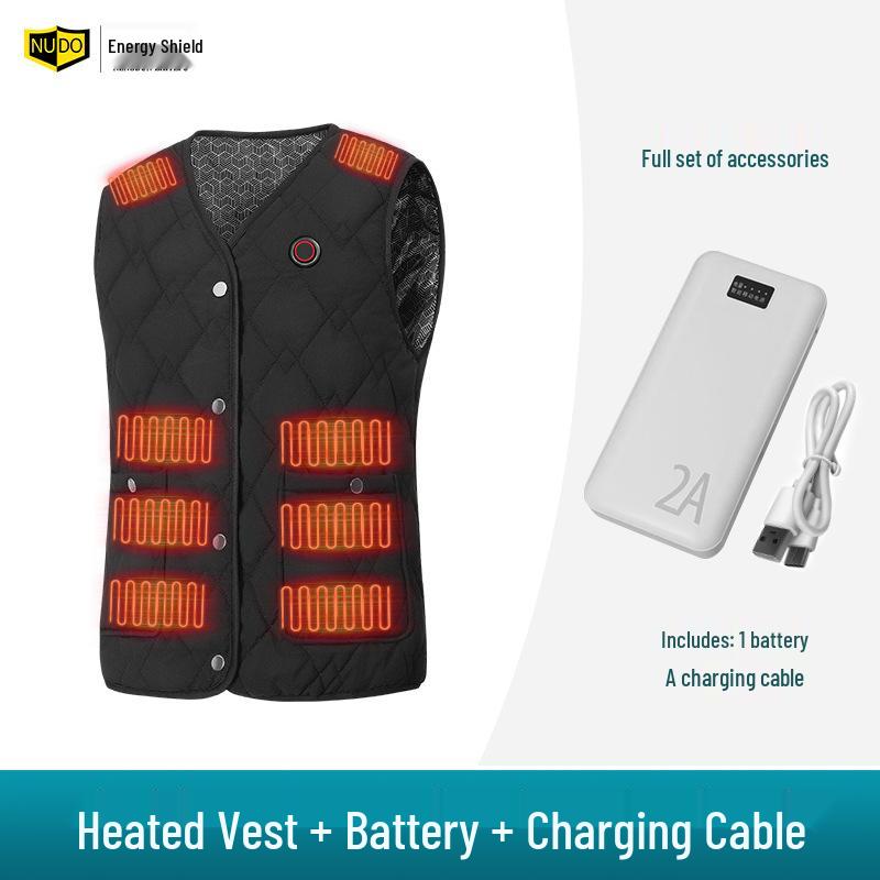 Умный электрический жилет с подогревом, 24 зоны и Power Bank 3C – Обогрев всего тела, Защита от зимнего холода, Регулируемая температура.