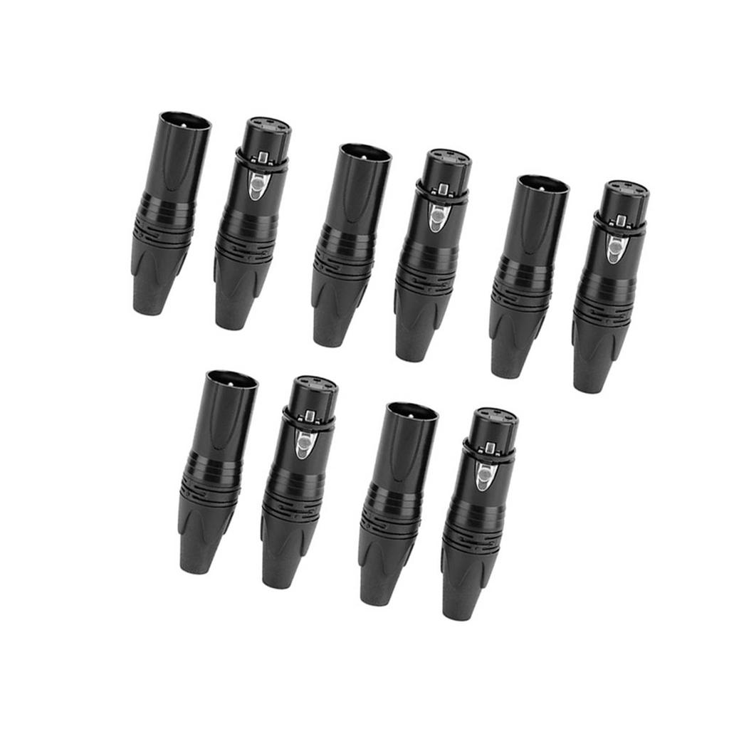 5 пар 3-контактный XLR-разъем аудиоразъем Cannon Connector черный