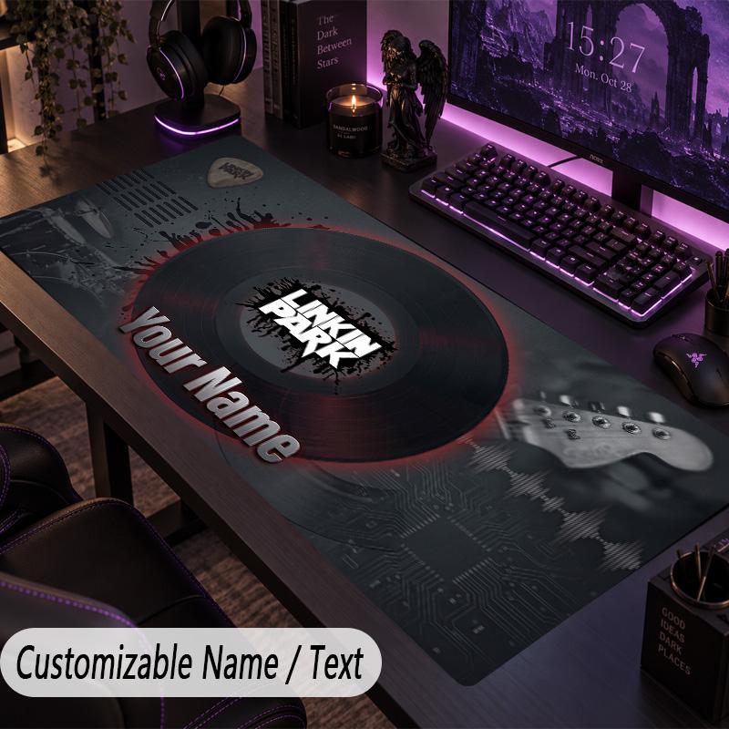 Large Mouse PadLinkin Park Custom Name Text Personalized Desk Mat Non Slip Gaming Pad