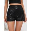 Women's Multi-coloured Fashion Beaded Spice Girls Shorts Elastic Waist Slim Stretch Sequin Pants Sexy Straight Shorts