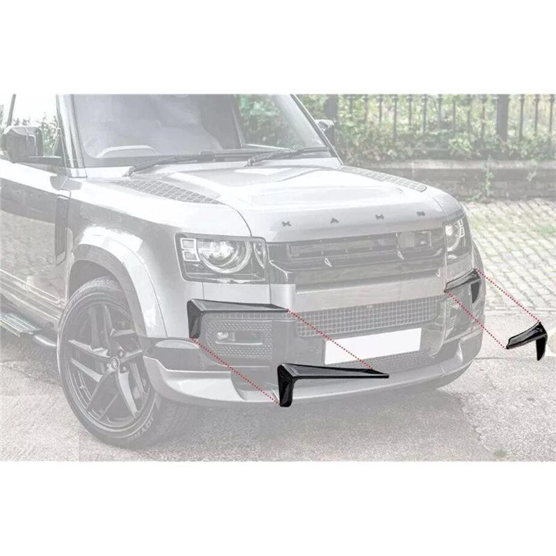 Автомобиль Для Land Rover Defender 2020-2026 2 шт. Передний сплиттер губы бампера Ребро Глянцевый черный