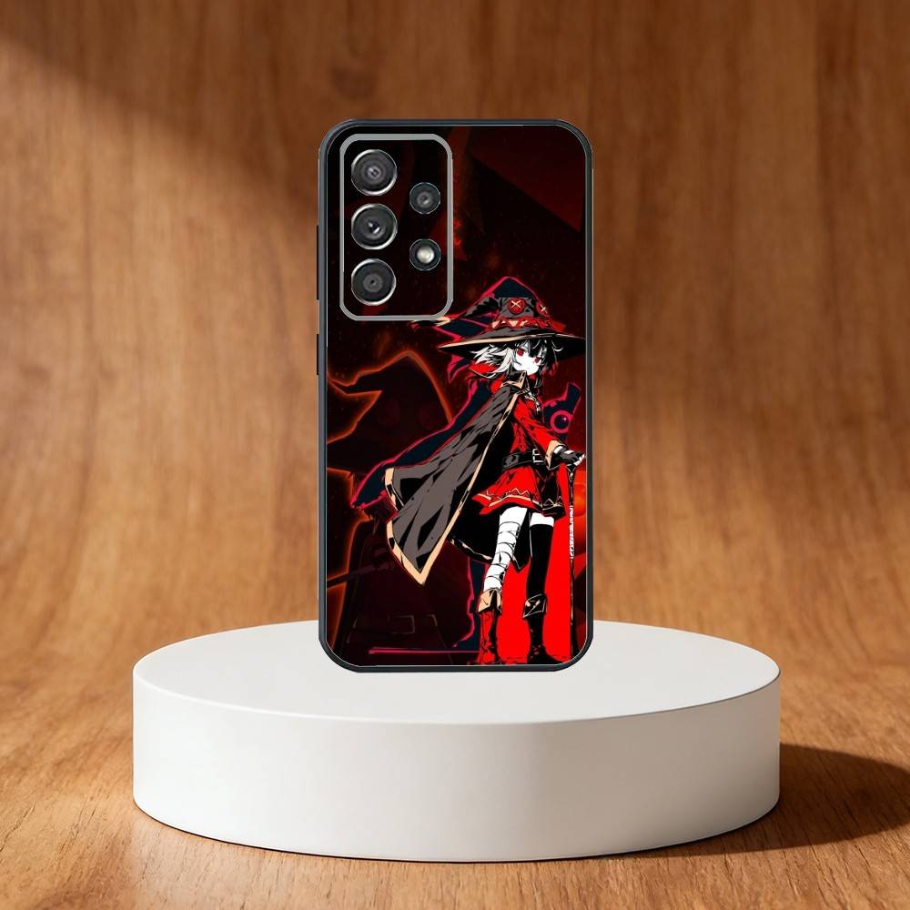 Чехол для телефона Megumin Anime K-KonoSuba Для Samsung S25,S24,S21,S22,S23,S30,Ultra,S20,Plus,Fe,Note,10,9,5G Черный Чехол