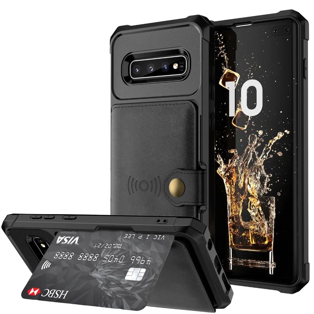 Для Samsung Galaxy S20 S9 S10 Plus Note 9 Note 10 Plus Чехол-бумажник с держателем для кредитных карт из ПУ-кожи, книжка, с держателем для фото, жесткая задняя крышка