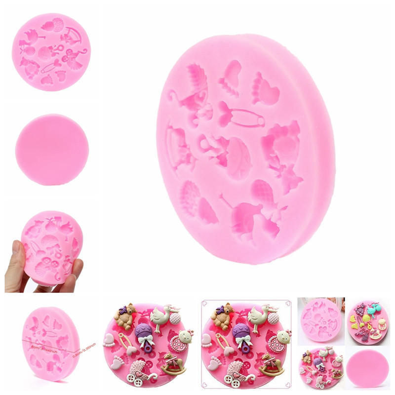 Силиконовая форма для детского душа, форма для помадки, торта, шоколадная выпечка, сахарный декор, MEIfang