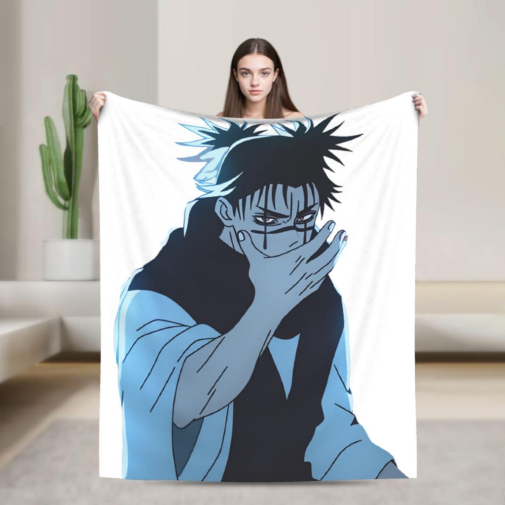 Choso Blanket Cover Flannel Kaisens Anime Lightweight Thin Throw Blanket for Car Sofa Couch Bed Rug