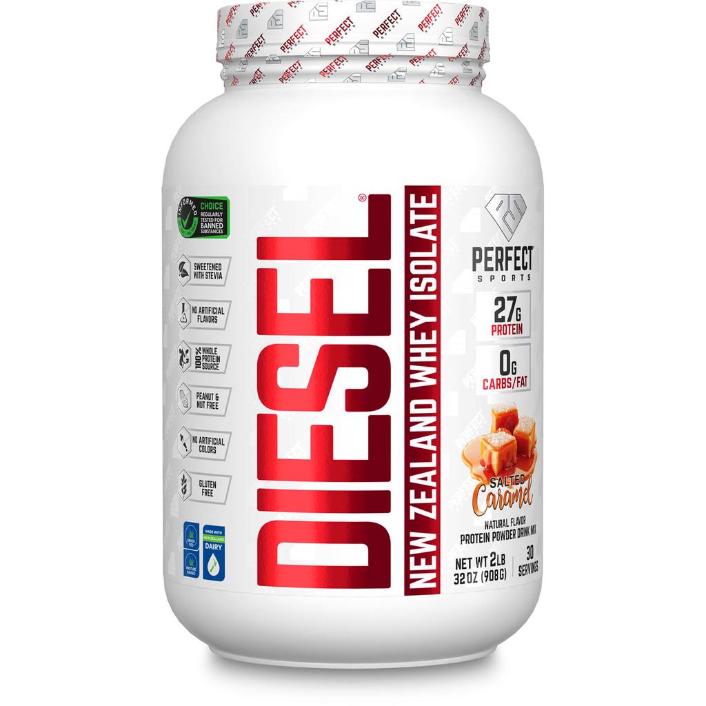 Perfect Sports Diesel, New Zealand Whey Isolate, Salted Caramel, 908g (2lbs)