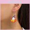Halloween Themed Ghost Pumpkin Pot Pattern Women Acrylic Earrings For Men And Women Summer