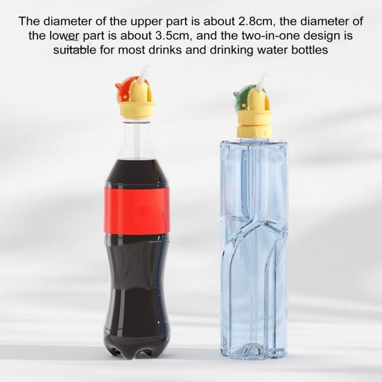 Многоразовая крышка для бутылки с водой с соломинкой, пылезащитный чехол, защищающий от удушья, портативный аксессуар для питья с соломинкой для детей