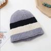 Color matching wool hat women's autumn and winter new ins contrasting color thermal hat casual bag head pile hat men