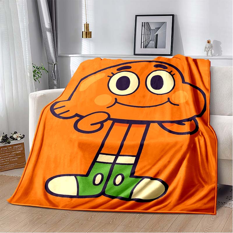 The Amazing World of Gumball Print Flannel Throw Blanket Soft Warm Cartoon Bed Sofa Cover for Kids Bedroom Home Decor Gift