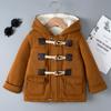 Boys and Girls Autumn Winter Solid Color Cotton Thick Kids Coat with Hooded
