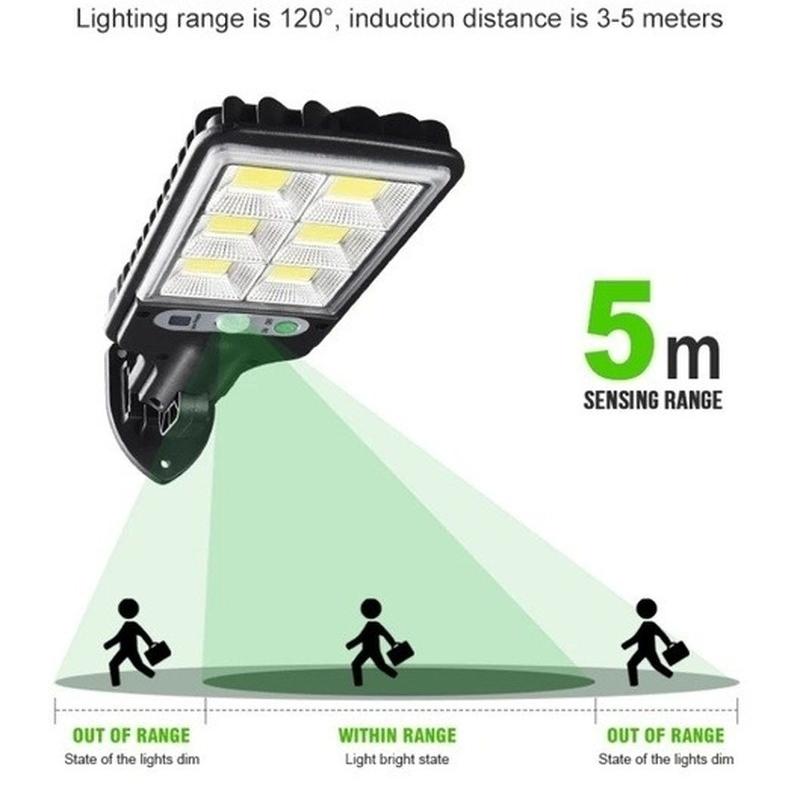9 светодиодных солнечных уличных фонарей, наружная солнечная лампа мощностью 2500 Вт с 2 режимами освещения, водонепроницаемый датчик движения, охранная лампа для сада, патио, дорожки, двора