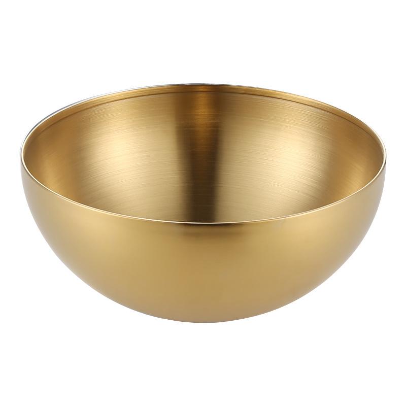 Large Capacity Stainless Steel Metal Fruit Salad Bowls Soup Rice Ramen Noodles Bowl Kitchen Tableware Utensils Food Container