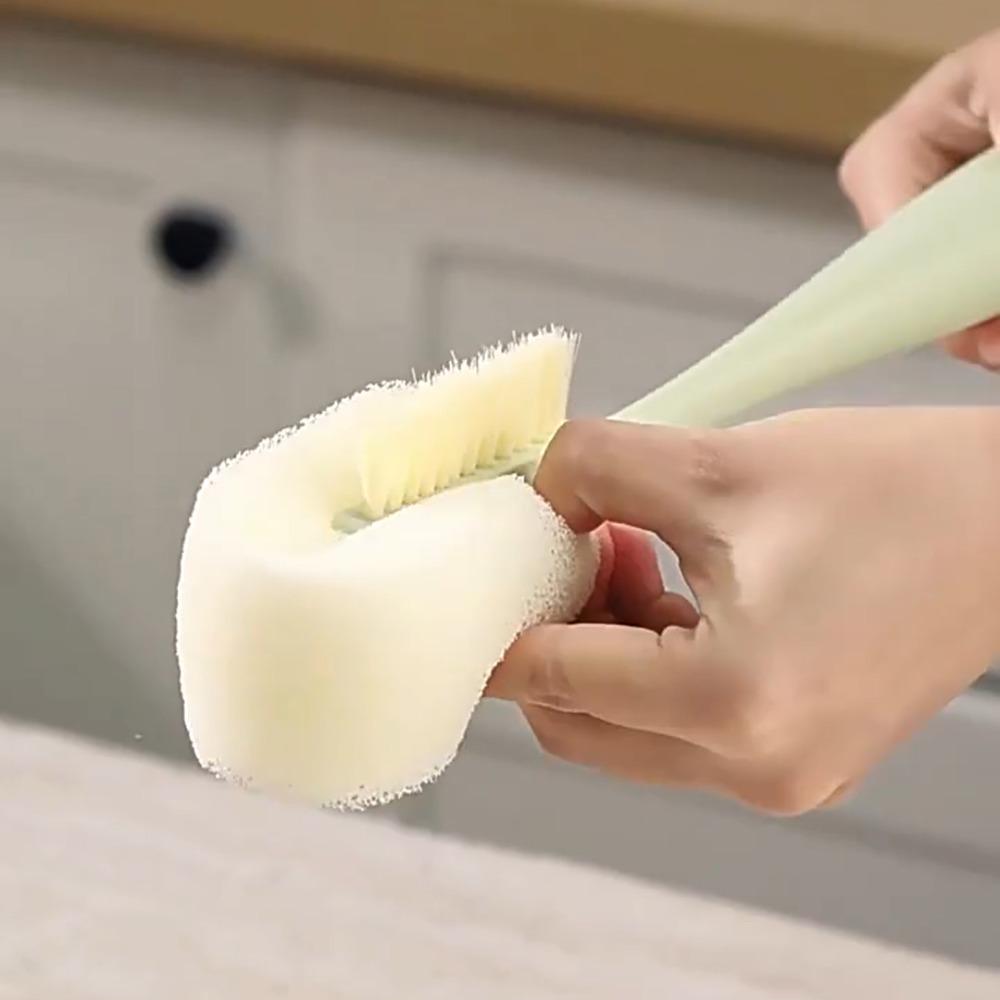 Multipurpose 5-in-1 Cup Washing Tool Long Handle Silicone Bottle Brush Toddler