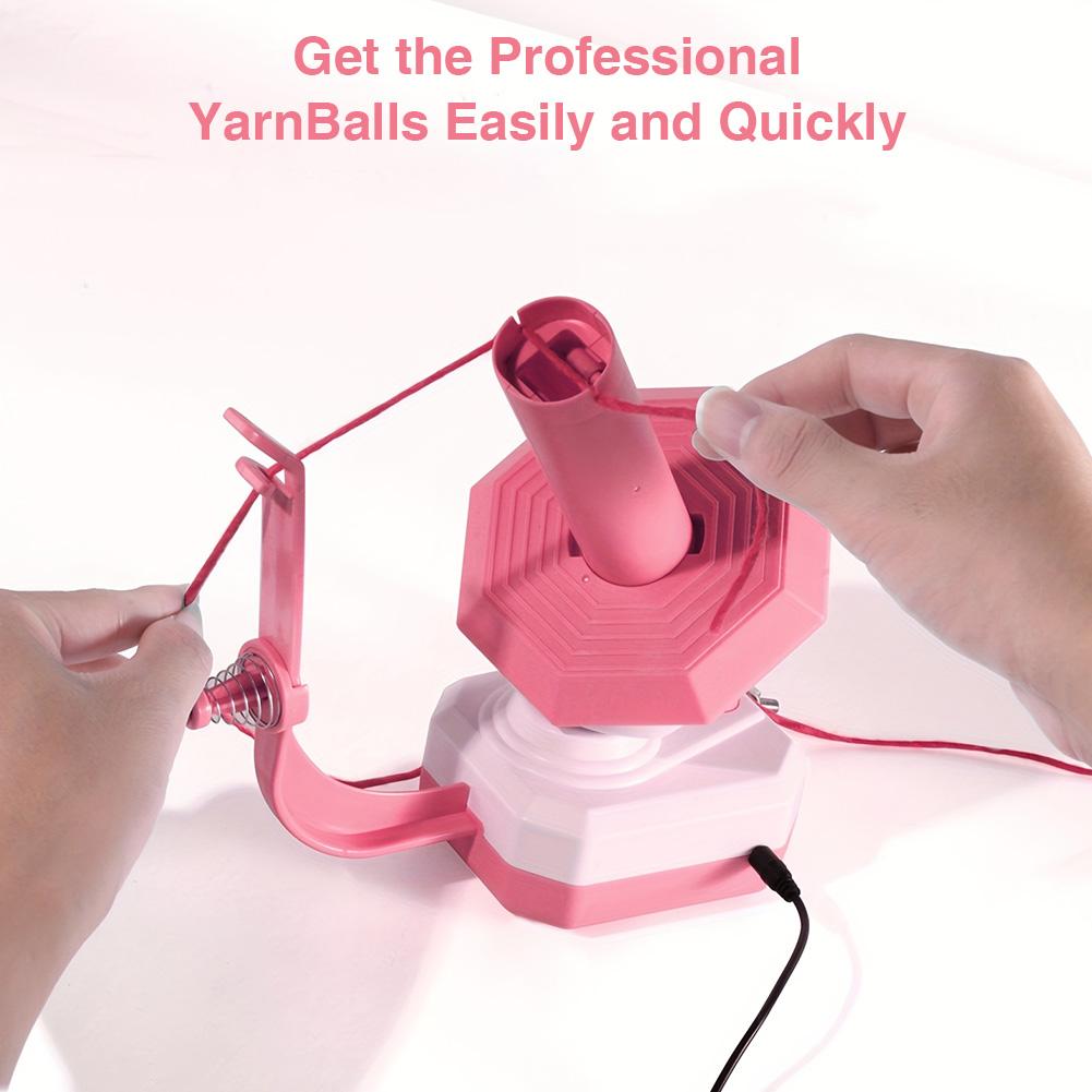 Моталка для пряжи Моталка для пряжи для вязания крючком USB-подключение Автоматическая прядильная машина Нескользящая основа Ролик для прядения шерсти для любителя вязания