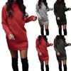 Women's  And Winter Round Neck Long Sleeve Solid Color Sweater Dress