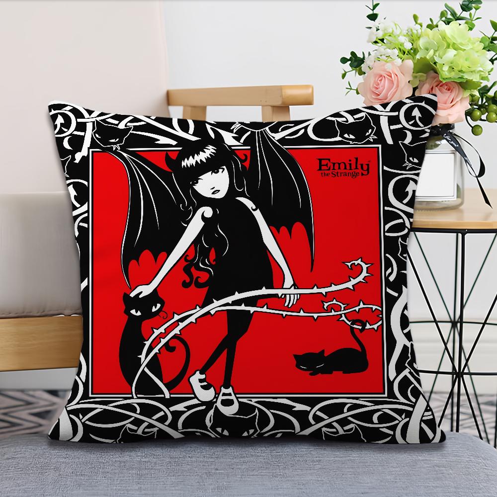 Soft Comfortable Pillow Case Cartoon for Sofa Living E-Emily Room The Home Strange Office Decor Cool Protective Covers