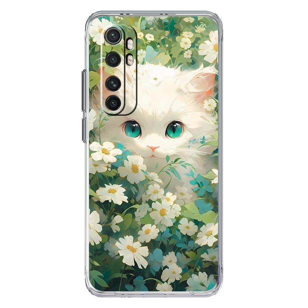 Чехол для телефона для Xiaomi Poco X6 X5 NFC X3 F6 F5 Pro F4 F3 M3 14 13T 12T 12 13 Lite 11 Mi 5G Прозрачный чехол Милый кот-детектор