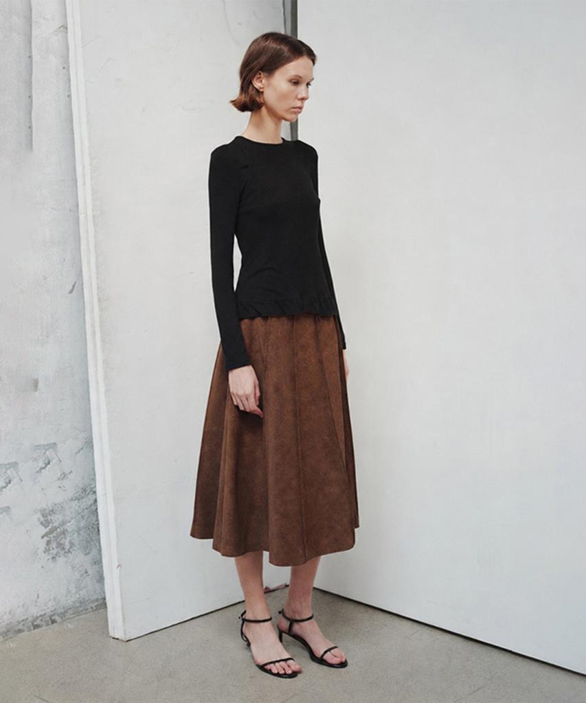THELOOM Dual Line Peplum Tee_Black