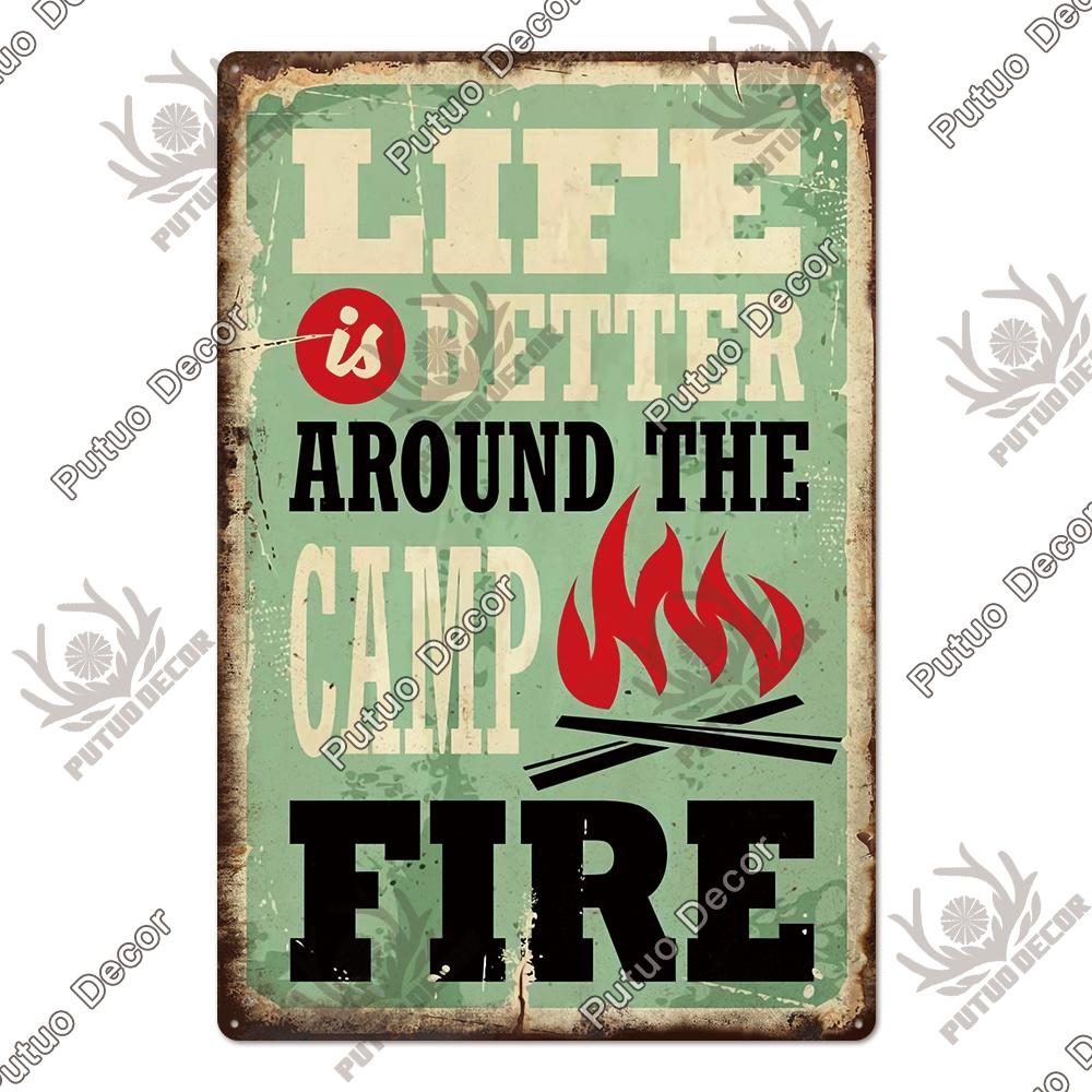 Decor Camping Tin Sign Vintage Plaque Metal Plate Retro Posters Wall Art Decor for Trip Car Home Living Room Unique Gift