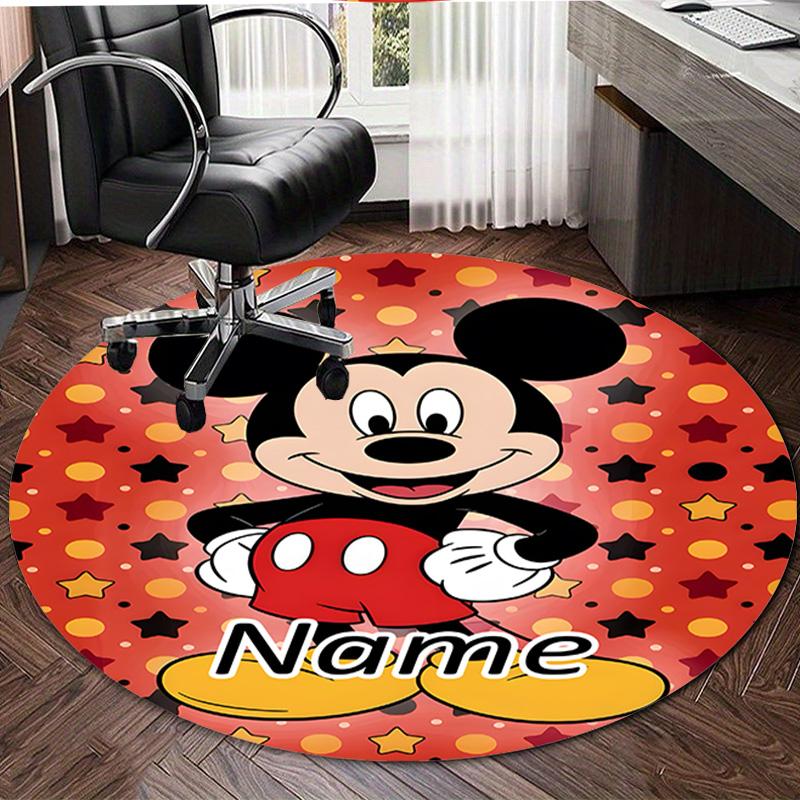 Personalized M-Mickey Round Chair Office Rug - Perfect for Mat, Office Chair & More - Ideal Gift for Birthdays and Holidays