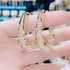 Сетчатые хрустальные клипсы для ушей Модные серьги