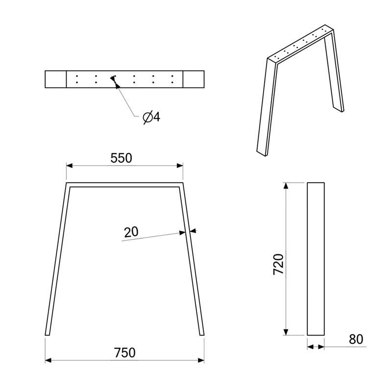 URIS leg 75x72 BLACK