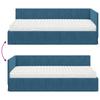 Corner Bed Frame with Mattress and Headboard 2 pcs Blue Velvet