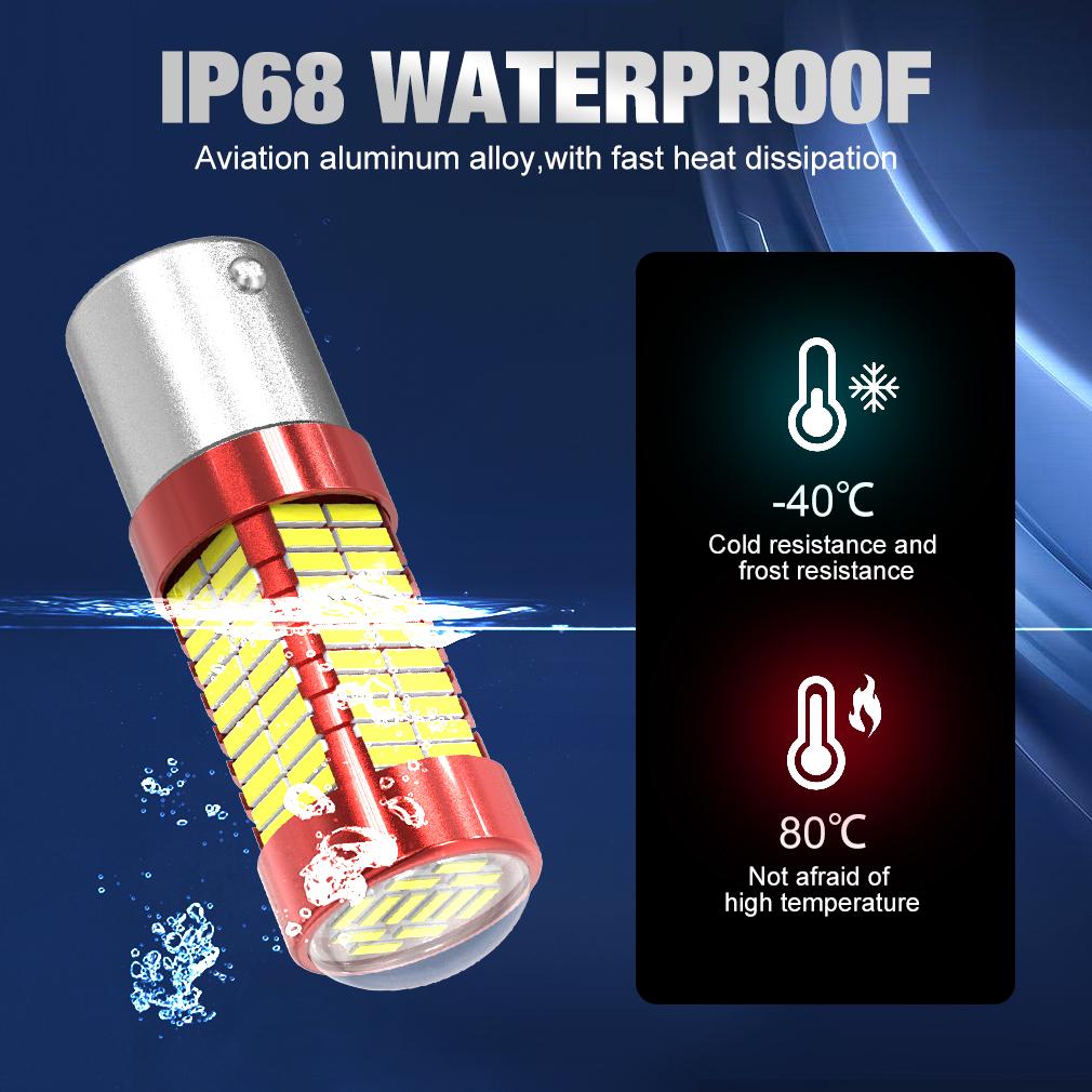 2Pcs 1156 BA15S BAU15S 1157 BAY15D P21W P21/5W PY21W 108SMD 4014 Car Led Turn Signal Lights Brake Tail Lamp Auto Rear Reverse Bulbs White Red Yellow