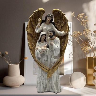 Фигурка ангела Святого семейства Рождественская коллекция, смола, религиозный подарок, настольная