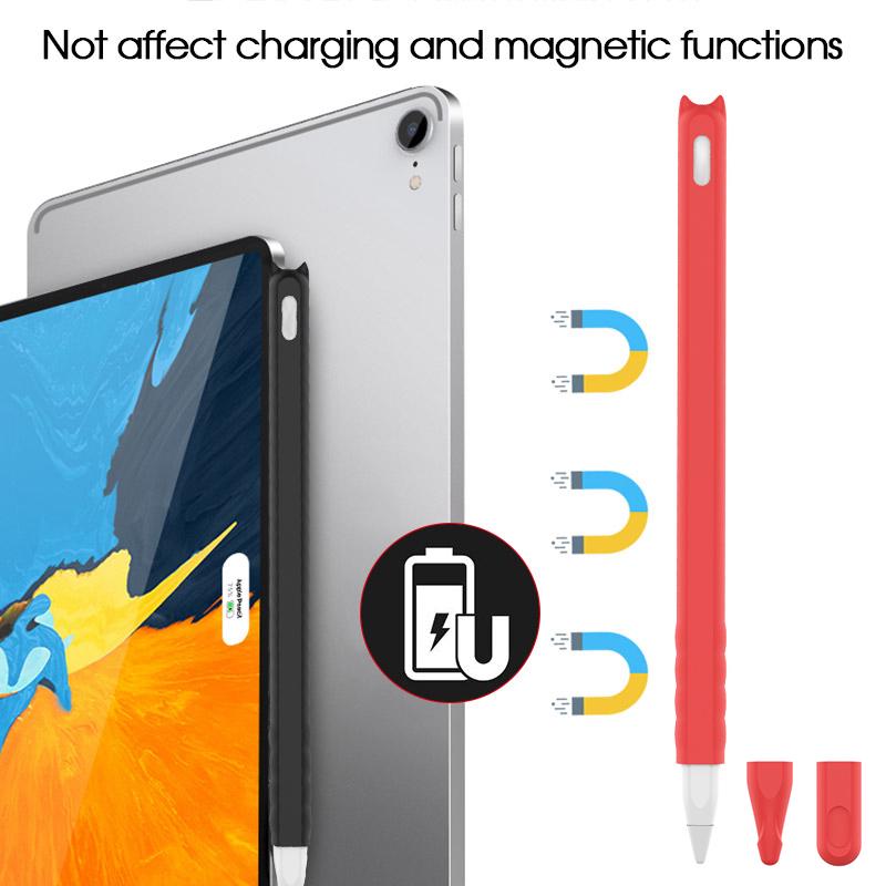 Мягкий силиконовый чехол для Apple Pencil 2-го поколения, чехол для ручки, чехол-накладка для стилуса iPad, противоударный и противоскользящий, защитный чехол, аксессуары