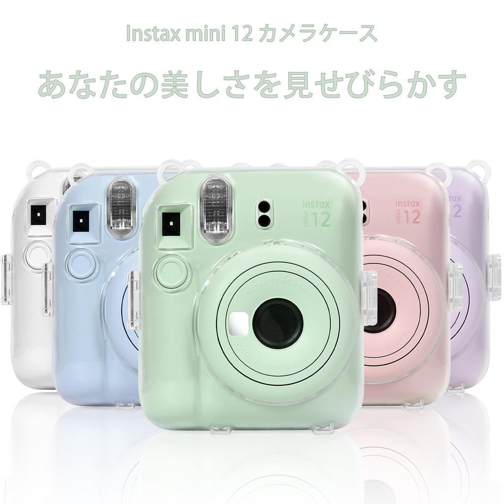 Exclusive Transparent Compatible Product FUJIFILM Instax Mini 12 Instant Camera INS MINI 12 PVC Cover with Shoulder Strap Transparent [Aenllosi Case]