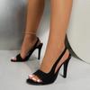 Модные женские сексуальные босоножки на высоком каблуке Новые туфли для вечеринки с круглым носком Летняя мода Высокие каблуки Дизайнерский бренд