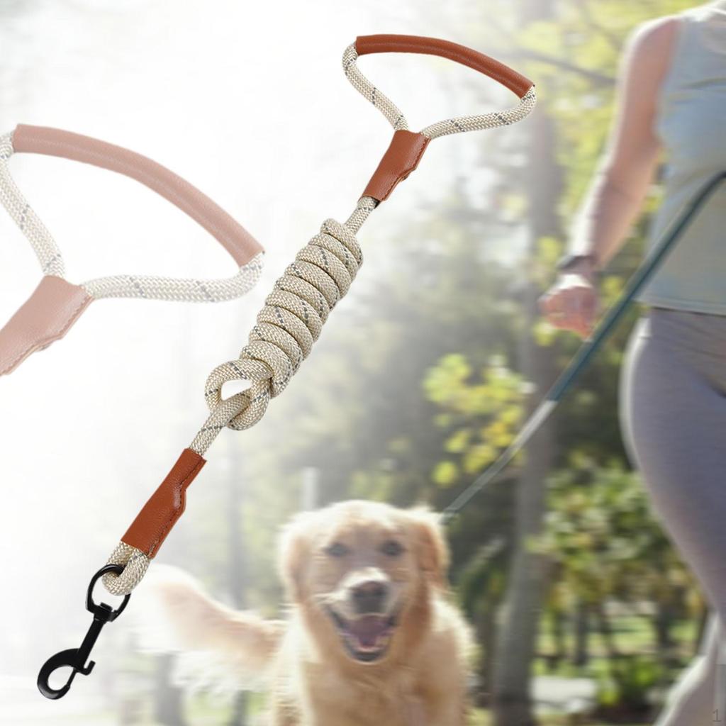 , Поводок для собаки 1,5 м, Портативная тренировочная веревка для улицы, Плетёная удобная ручка для средних и