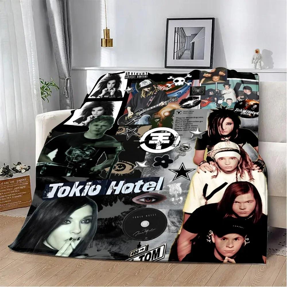 Tokio Hotel Рок-группа Билл Каулитц Печатное одеяло Пледы для пикника Теплое одеяло Мягкое и удобное одеяло Домашний Подарок для путешествий