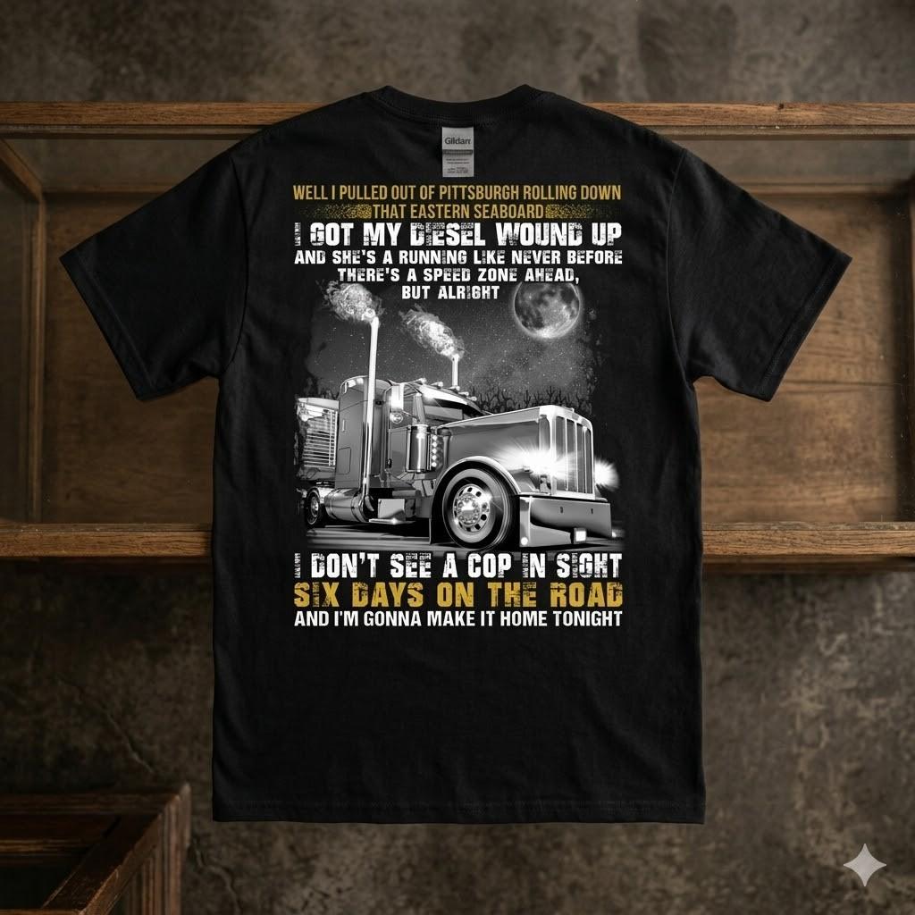 Six Days On The Road Classic Country Trucker Tribute Graphic Unisex T-shirt