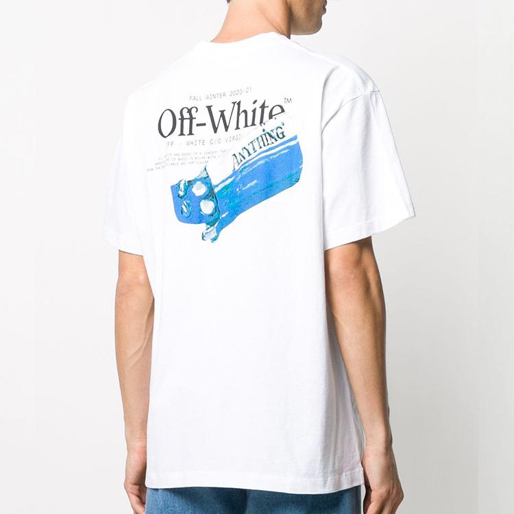 Off-White Футболка Pascale Medicine Over Tee, белые/черные мужские топы OMAA038F20FAB0030110