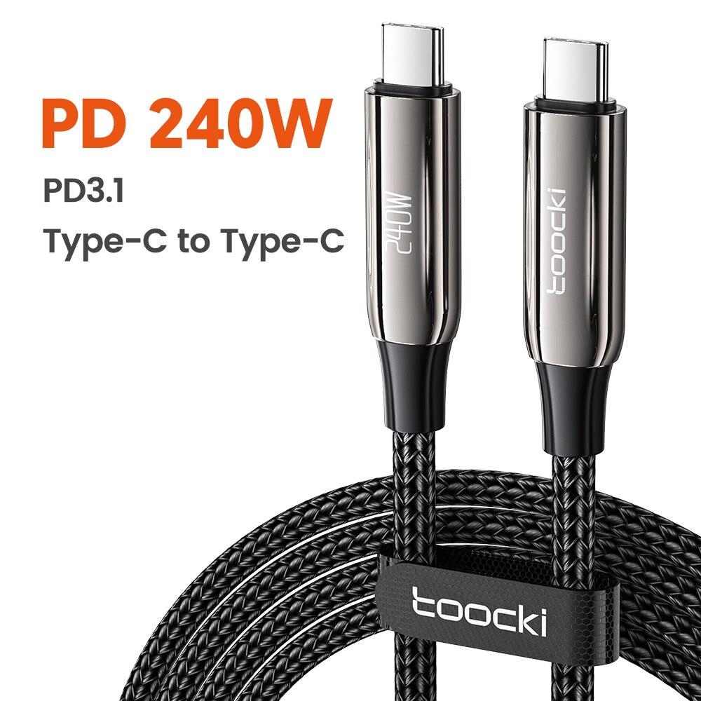 Toocki 240 В USB C на Type C Кабель PD3.1 48 В 5 А Супер Быстрая Зарядка Кабель Type C для 15 Samsung S23 Huawei Macbook