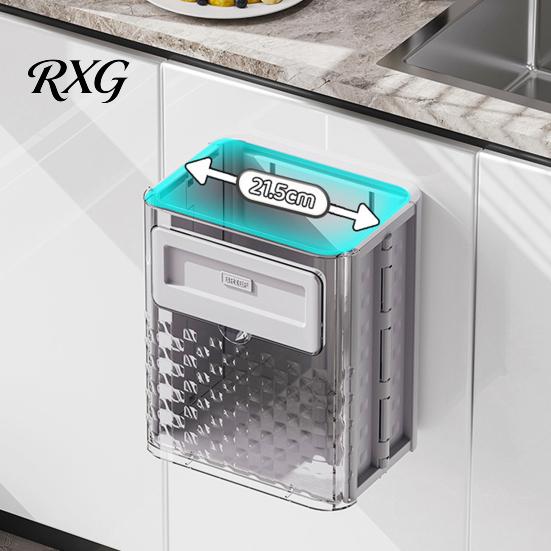 Stylish Waste Bin for Home Foldable Garbage Can, with Rubbing Board, Lightweight Portable Durable Kitchen Bin, And Bathroom Cupboard Door Decorative