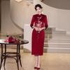 Jufengxuan Autumn National Style Embroidered Cheongsam for Mother-in-law’s Wedding Banquet