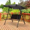 2-Seater Garden Swing with Adjustable Canopy, 140x110x151 cm, Brown and Grey