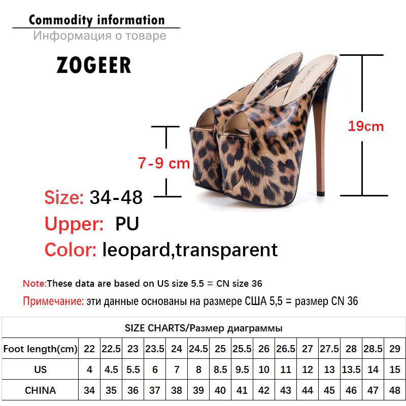 Модные сексуальные леопардовые тапочки женские 19 см экстремально высокие каблуки сандалии роскошные летние мюли на платформе фетиш вечерние туфли женские большой размер 48