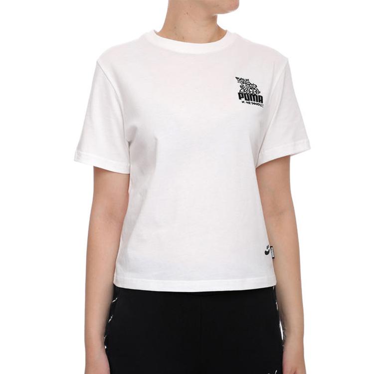 Puma Футболка с коротким рукавом с принтом X Mr Doodle Женские топы Белая 598654-02