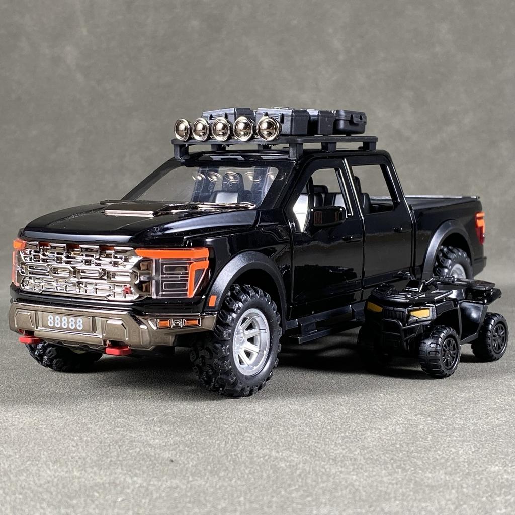 1:24 F150 Внедорожный Пикап Металлический Литой Модель Звук и Свет Игрушка с Инерционным Механизмом Модный Дисплей Подарок на День Рождения для Друга