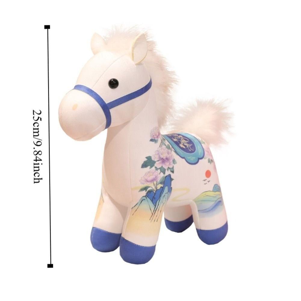 PP Cotton Cartoon Steed Doll Chinese Style Plush Horse Doll Pendant Festive Decor