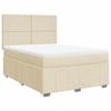 Maison Exclusive - Sommier à lattes de lit avec matelas Crème 140x200 cm Tissu