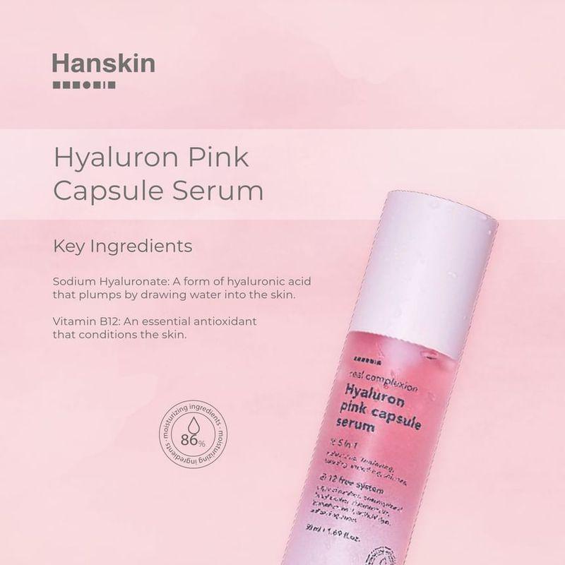 Hanskin Сыворотка с гиалуроном и розовыми капсулами Real Complexion