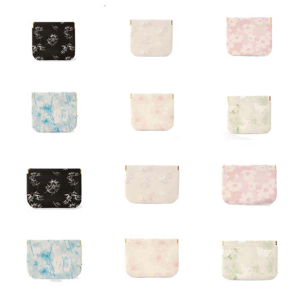 Pu Leather New Chinese Style Leaf Spring Bag Cosmetic Bag Jewelry Storage Bag Self-closing Coin Purse Coin Bags Earphone Bag