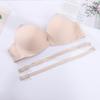 Japanese Style Smooth Seamless Push-Up Bra for Women - Thin Top, Thick Bottom, Solid Color